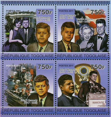 Presidency of J. F. Kennedy Stamp United States President S/S MNH #3954-3957