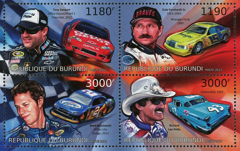 Nascar Stamp Tony Stewart Brad Keselowski Dale Earnhardt Sr. S/S MNH #2908-2911