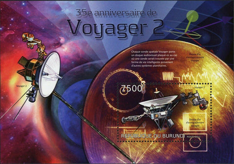 Voyager 2 Stamp Spaceship Jupiter Neptune Uranus Saturn S/S MNH #2982 / Bl.320