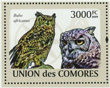 Owls Stamp Ptilopsis Leucotis Bubo Africanus Bird S/S MNH #2197 / Bl.485