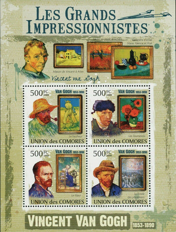 Paintings of Vincent Van Gogh Stamp Le Faucher Le Fileur S/S MNH #2592-2595