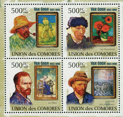 Paintings of Vincent Van Gogh Stamp Le Faucher Le Fileur S/S MNH #2592-2595