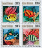 Corals and Fish Chaeton Lunula Chromis Cyanea S/S MNH #6848-6851