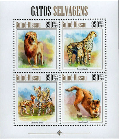 Wild Cats Stamp Leptailurus Serval Panthera Leo S/S MNH #6813-6816