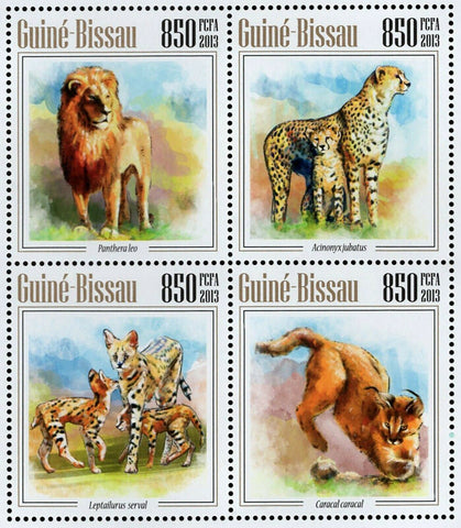 Wild Cats Stamp Leptailurus Serval Panthera Leo S/S MNH #6813-6816