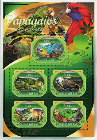 Parrots Stamp Platycercus Eximius Ara Ararauna S/S MNH #8931-8935