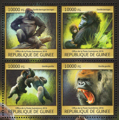 Gorillas Stamp Gorilla Gorilla Wild Animal Souvenir Sheet MNH #11891-11894