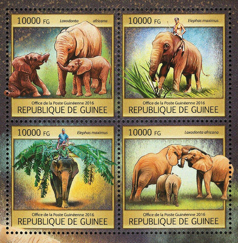 Elephants Stamp Loxodonta Africana Elephas Maximus S/S MNH #11851-11854