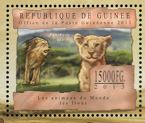 Lions Stamp Panthera Leo Wild Animal Souvenir Sheet MNH #9841-9843