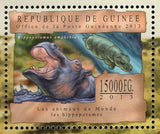 Hippos Stamp Hippopotamus Amphibius Wild Animal Souvenir Sheet MNH #9821-9823