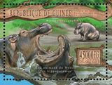 Hippos Stamp Hippopotamus Amphibius Wild Animal Souvenir Sheet MNH #9824/ Bl.223