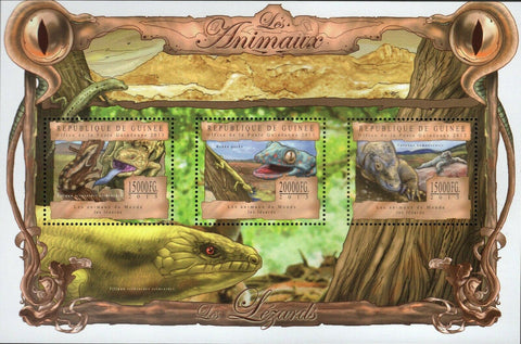 Lizards Stamp Tiliqua Scincoides Scincoides Iguana S/S MNH #9813-9815