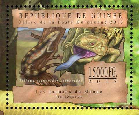 Lizards Stamp Tiliqua Scincoides Scincoides Iguana S/S MNH #9813-9815