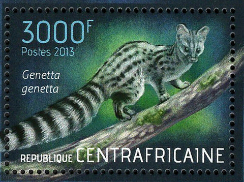 African Fauna Stamp Giraffa Camelopardalis Genetta S/S MNH #4449 / Bl.1102