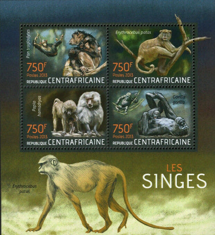 Monkeys Stamp Erythrocebus Patas Papio Hamadryas S/S MNH #4400-4403