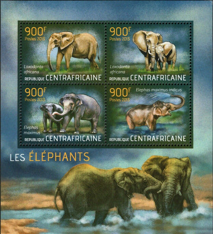 Elephants Stamp Loxodonta Africana Elephas Maximus S/S MNH #4455-4458