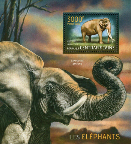 Elephants Stamp Loxodonta Africana Elephas Maximus S/S MNH #4459 / Bl.1104