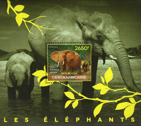 Elephants Stamp Loxodonta Africana Wild Animal S/S MNH #5024 / Bl.1217