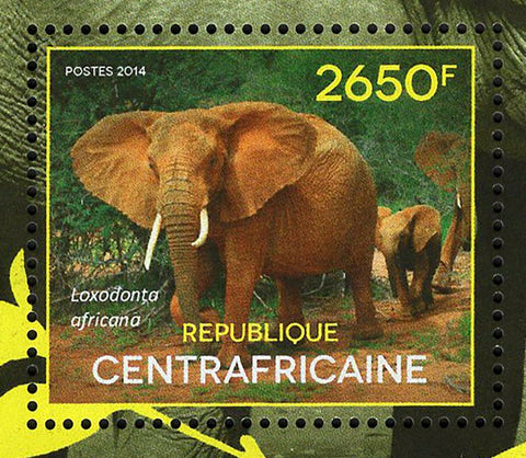 Elephants Stamp Loxodonta Africana Wild Animal S/S MNH #5024 / Bl.1217