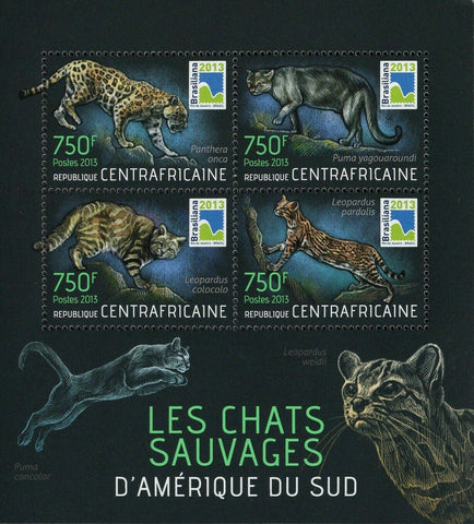 Wildcats Stamp Puma Concolor Leopardus Colocolo S/S MNH #4256-4259