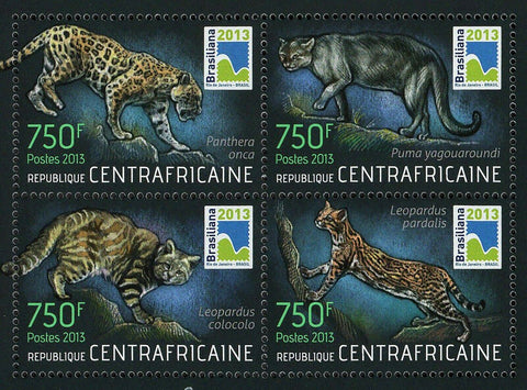 Wildcats Stamp Puma Concolor Leopardus Colocolo S/S MNH #4256-4259