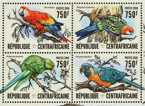 Parrots Stamp Ara Macao Platycercus Eximius S/S MNH #6300-6303