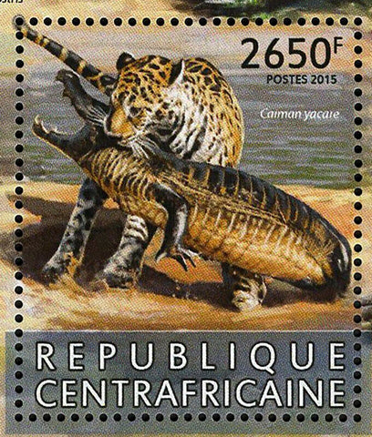 Crocodiles Stamp Caiman Latirostris Caiman Yacare S/S MNH #5849 / Bl.1391