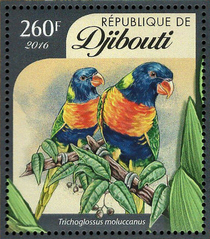 Parrots Stamp Trichoglossus Moluccanus Birds S/S MNH #880