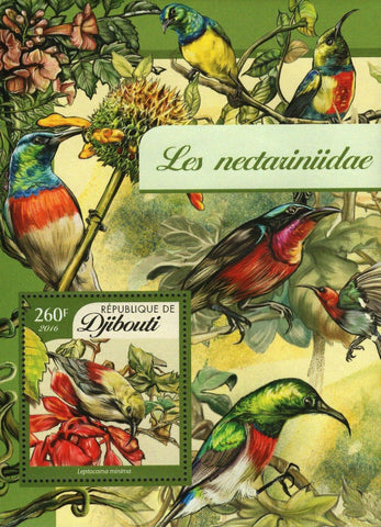 Sunbirds Stamp Leptocoma Minima Birds Spiderhunters S/S MNH #866