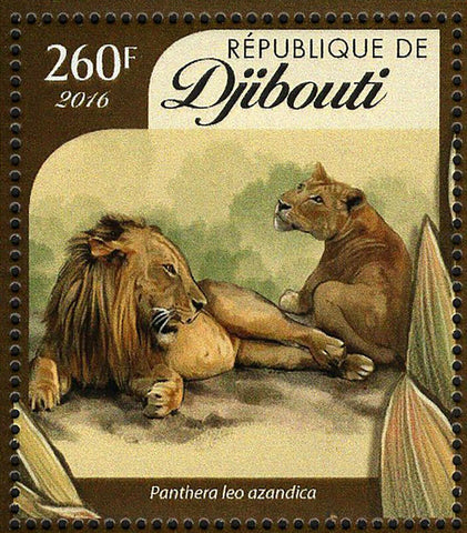 Lions Stamp Panthera Leo Azandica Souvenir Sheet MNH #900