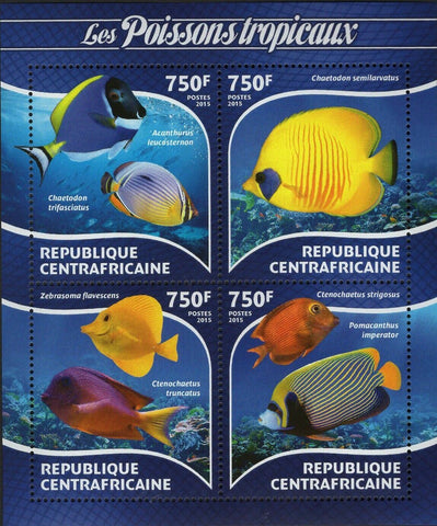 Tropical Fishes Chaetodon Trifasciatus Zebrasoma Flavescens S/S MNH #5355-5358