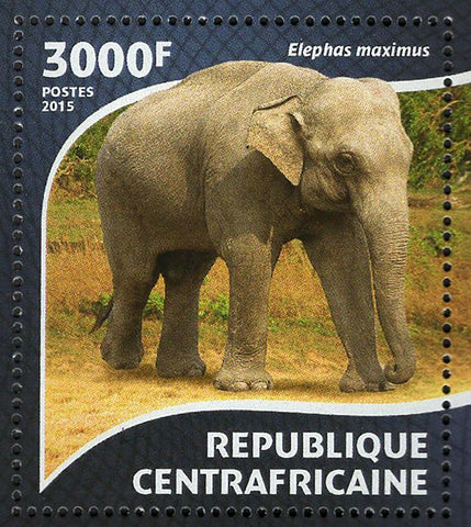 Elephants Stamp Loxodonta Africana Elephas Maximus S/S MNH #5444 / Bl.1305