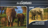 Elephants Stamp Loxodonta Africana Elephas Maximus S/S MNH #5444 / Bl.1305