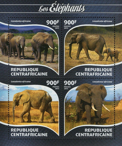 Elephants Stamp Loxodonta Africana Elephas Maximus S/S MNH #5440-5443