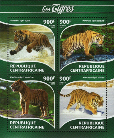 Tigers Stamp Panthera Tigris Sumatrae Altaica Corbetti S/S MNH #5445-5448