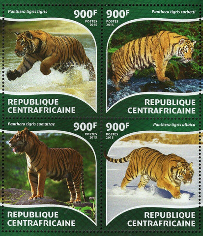 Tigers Stamp Panthera Tigris Sumatrae Altaica Corbetti S/S MNH #5445-5448