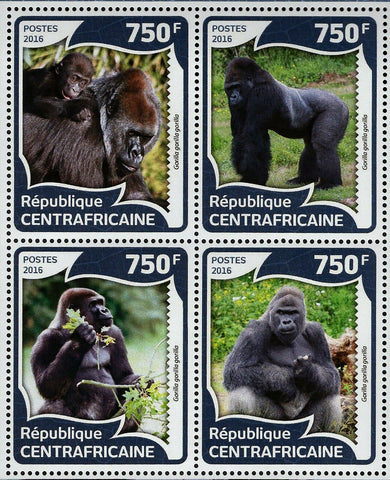 Gorillas Stamp Gorilla Wild Animal Souvenir Sheet MNH #5950-5953