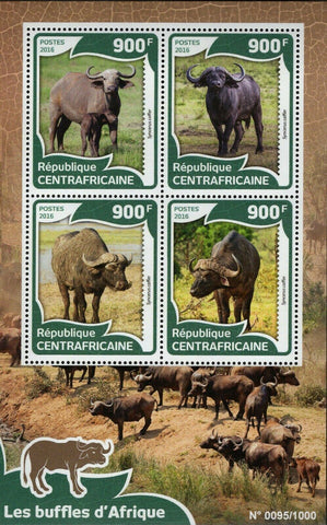 African Buffalos Stamp Syncerus Caffer Souvenir Sheet MNH #5955-5958