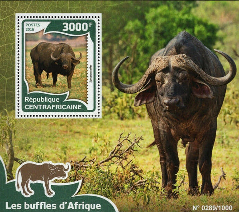 African Buffalos Stamp Syncerus Caffer Souvenir Sheet MNH #5959 / Bl.1413