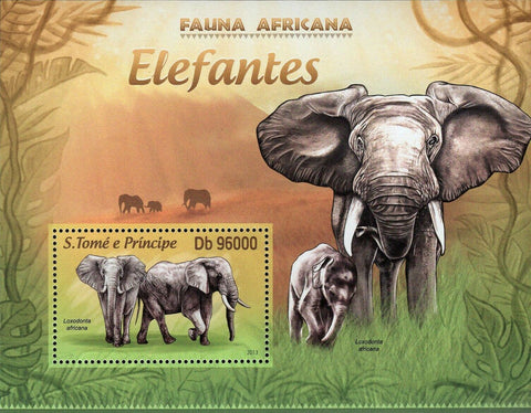 Elephants Stamp Loxodonta Africana Souvenir Sheet MNH #5147 / Bl.886