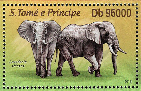 Elephants Stamp Loxodonta Africana Souvenir Sheet MNH #5147 / Bl.886