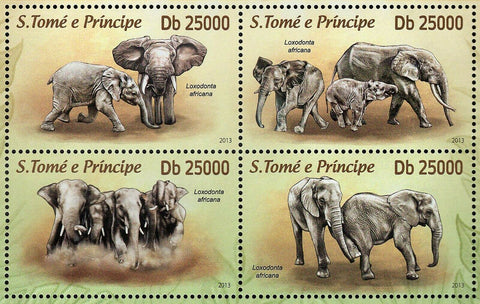 Elephants Stamp Loxodonta Africana Souvenir Sheet MNH #5128-5131