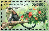 Mona Monkeys Stamp Cercopithecus Mona Lycium Ferocissimum S/S MNH #5149 / Bl.888