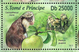 Mona Monkeys Stamp Cercopithecus Mona Carica Papaya S/S MNH #5136-5139