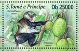 Mona Monkeys Stamp Cercopithecus Mona Carica Papaya S/S MNH #5136-5139