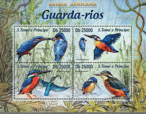 Kingfishers Stamp Alcedo Thomensis Birds S/S MNH #5096-5099