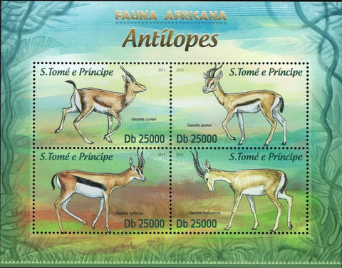 Antelopes Stamp Gazella Cuvieri Gazella Rufifrons S/S MNH #5116-5119