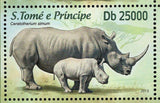 Rhinos Stamp Diceros Bicornis Rhinoceros Wild Animal MNH #5124-5127