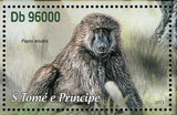 Primates Stamp Papio Anubis Cercopithecus Diana S/S MNH #5150 / Bl.889