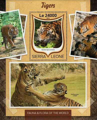 Tigers Stamp Panthera Tigris Sumatrae Corbetti S/S MNH #7602 / Bl.1052